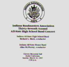 1997 Indiana Bandmasters Association: All-State High School Band and All-State Honor Band - hier klicken