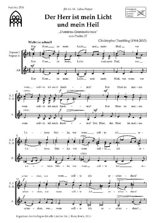 Der Herr ist mein Licht und mein Heil - hier klicken