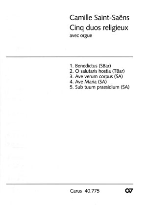 Saint-Sa�ns: F�nf Duette mit Orgel - hier klicken