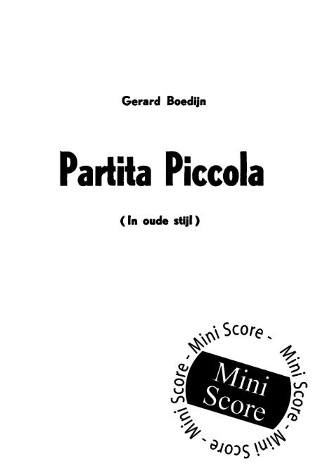 Partita piccola (In Oude Stijl) - hier klicken