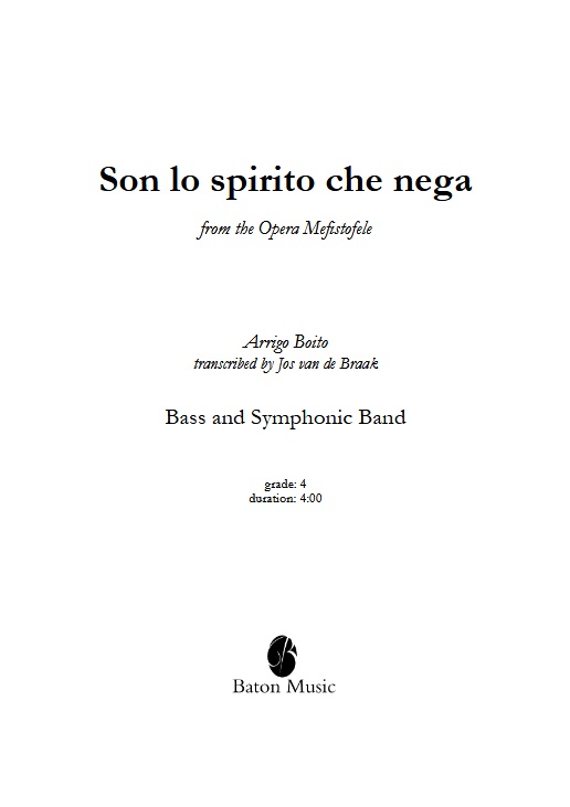 Son lo spirito che nega (from the Opera 'Mefistofele') - hier klicken