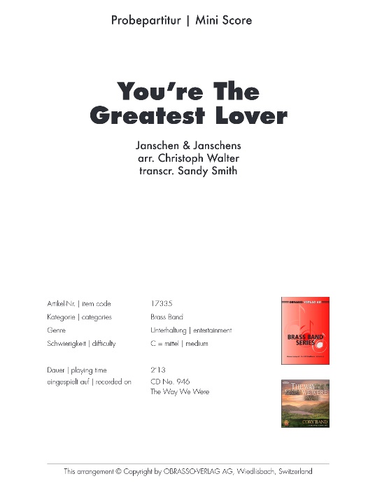You're the Greatest Lover - hier klicken