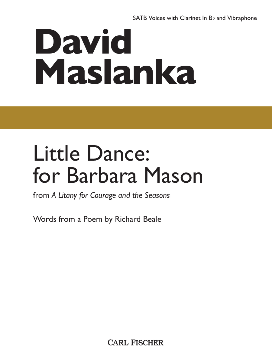 Little Dance: For Barbara Mason (from 'A Litany for Courage and the Seasons') - hier klicken