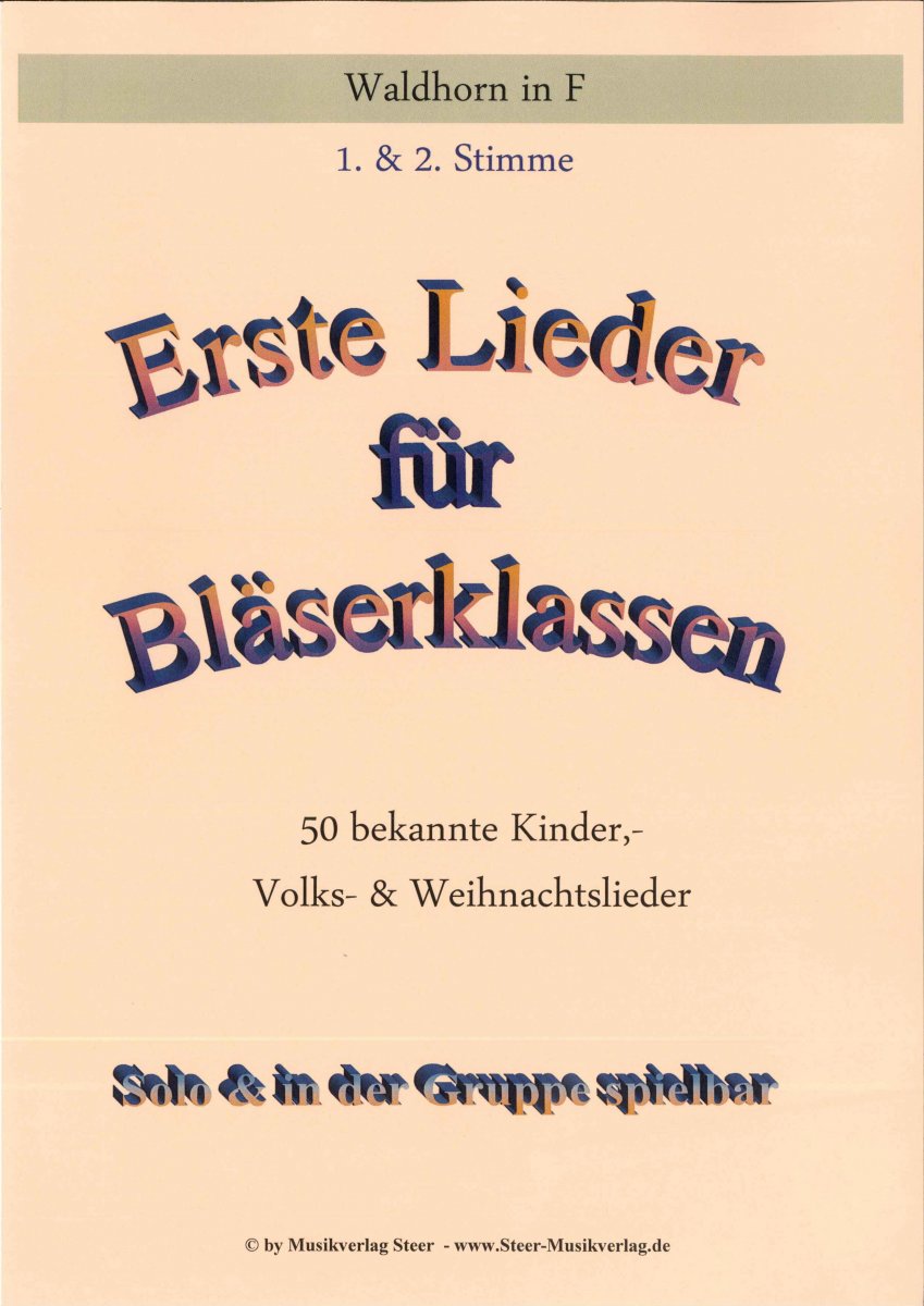 Erste Lieder fr Blserklassen - klicken fr greres Bild