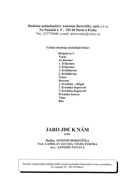 Der Frhling kommt (Jaro jde k nam) - hier klicken