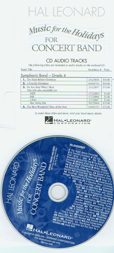 Hal Leonard 2003 Music for the Holidays for Concert Band - hier klicken Hal Leonard 2003 Music for the Holidays for Concert Band - hier klicken