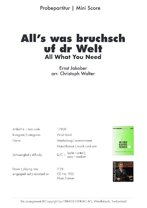 All's was bruchsch uf dr Welt (All What you Need) - hier klicken
