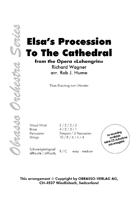 Elsa's Procession To The Cathedral (from 'Lohengrin') - hier klicken