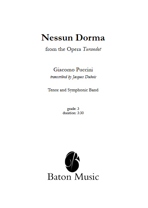 Nessun dorma (from the Opera 'Turandot') - hier klicken