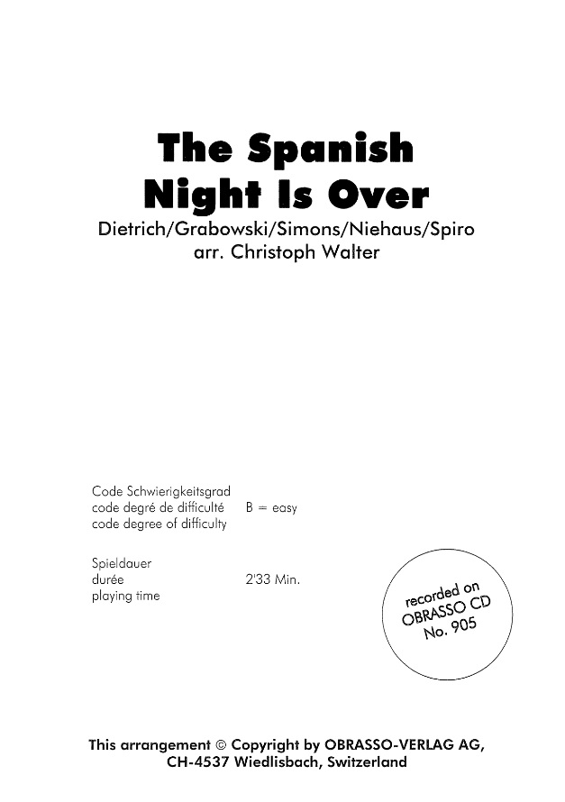 Spanish Night Is Over, The - hier klicken