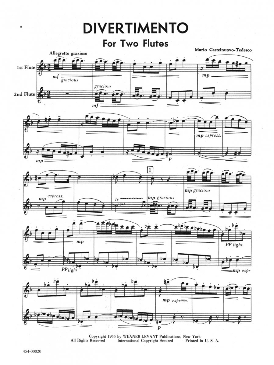 Divertimento for Two Flutes - hier klicken