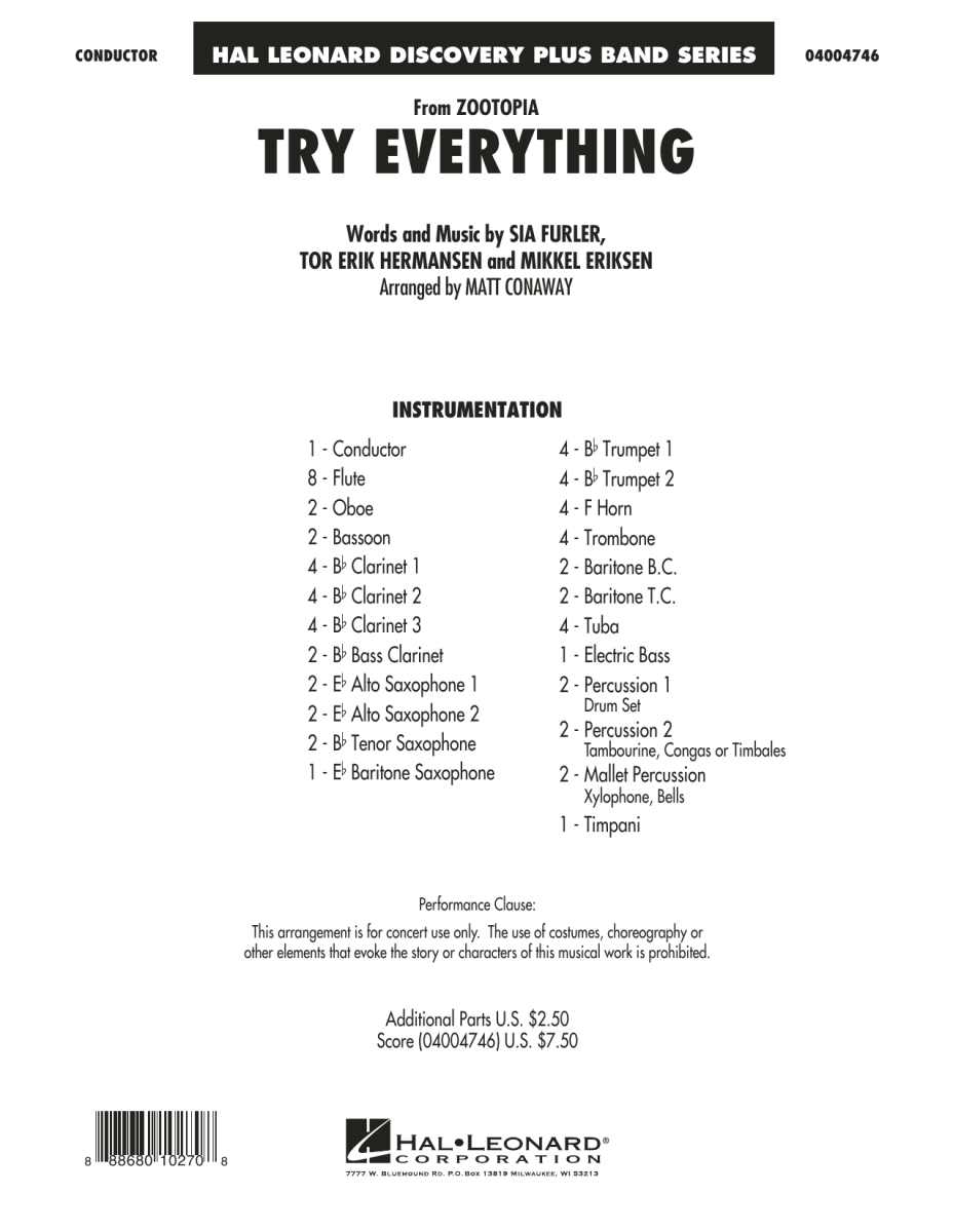 Try Everything (from 'Zootopia') - hier klicken