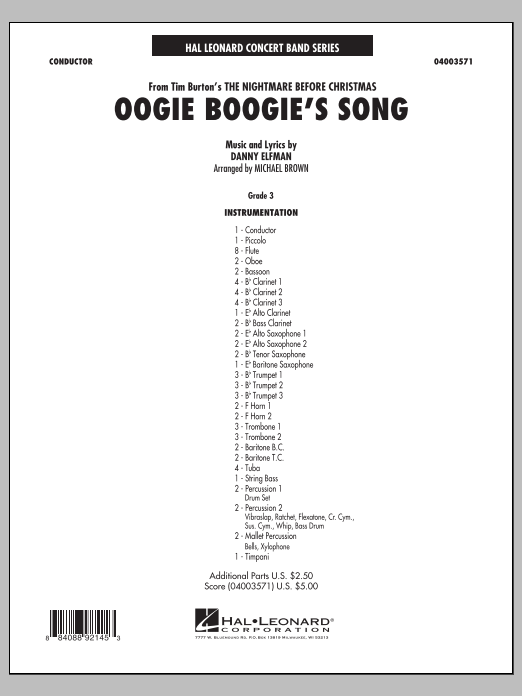 Oogie Boogie's Song (from 'The Nightmare Before Christmas') - hier klicken