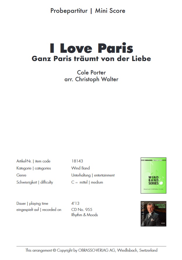 I Love Paris (Ganz Paris trumt von der Liebe) - hier klicken