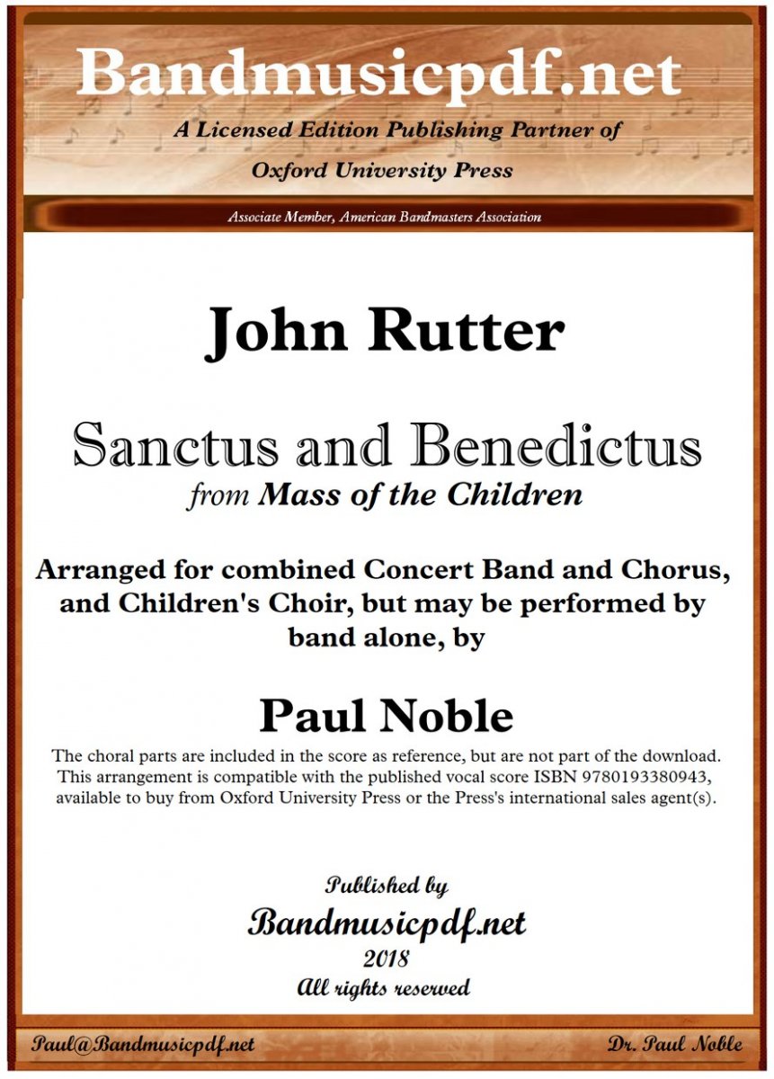 Sanctus and Benedictus, from Mass of the Children - hier klicken