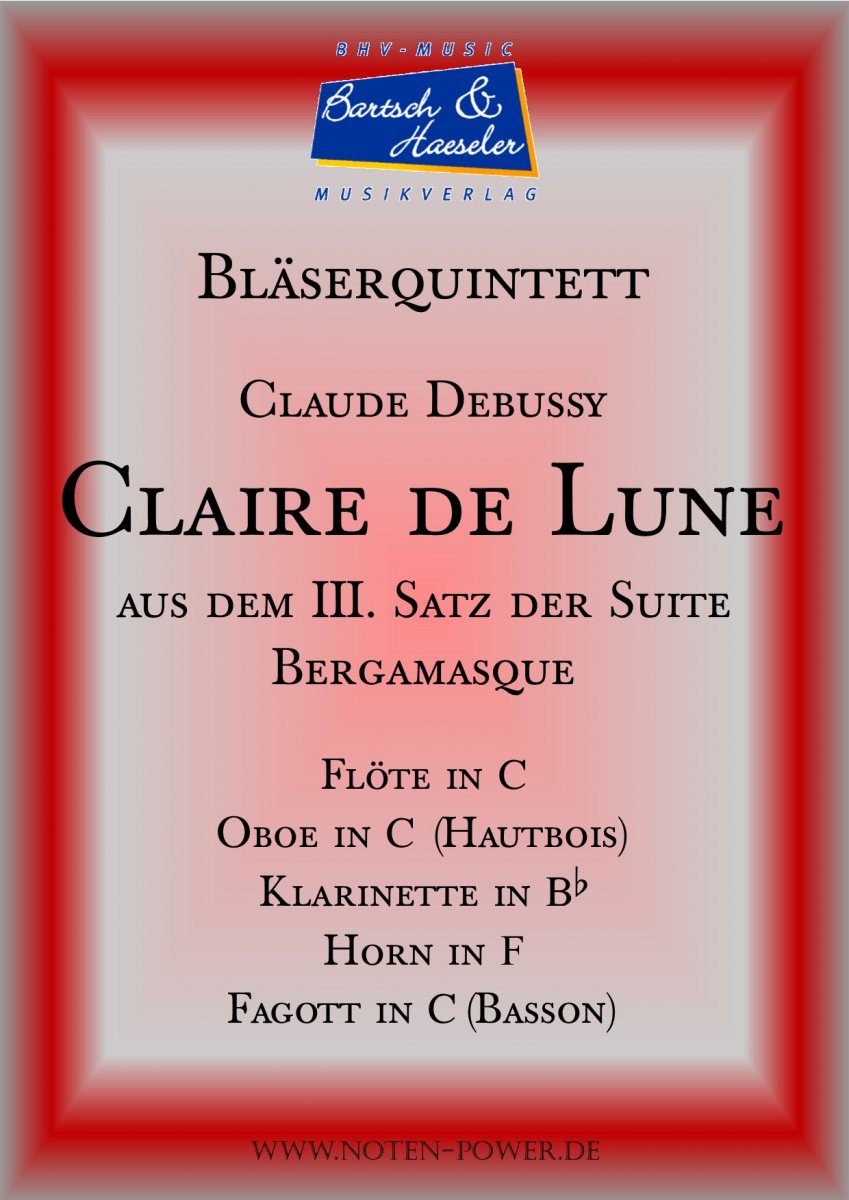 Claire de Lune aus dem III. Satz der Suite Bergamasque - hier klicken Claire de Lune aus dem III. Satz der Suite Bergamasque - hier klicken