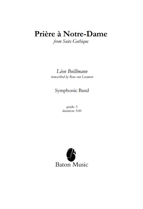 Prire  Notre-Dame (from Suite Gothique) - hier klicken