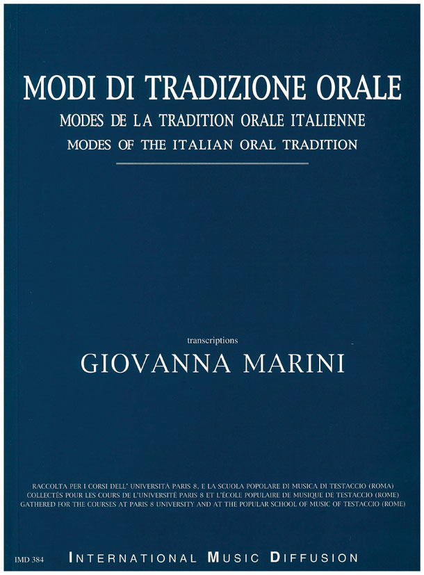 Modi di tradizione orale / modes de la tradition orale italienne - hier klicken