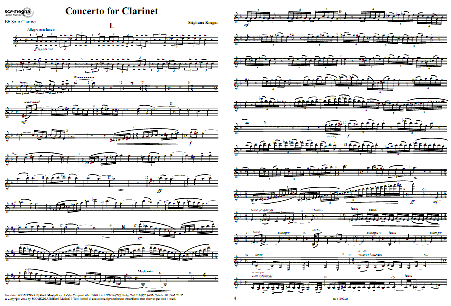 Concerto for Clarinet - Notenbeispiel
