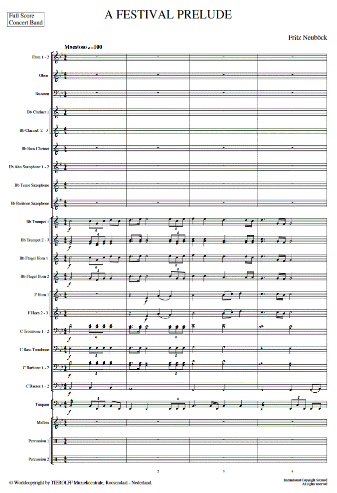 A Festival Prelude - Notenbeispiel