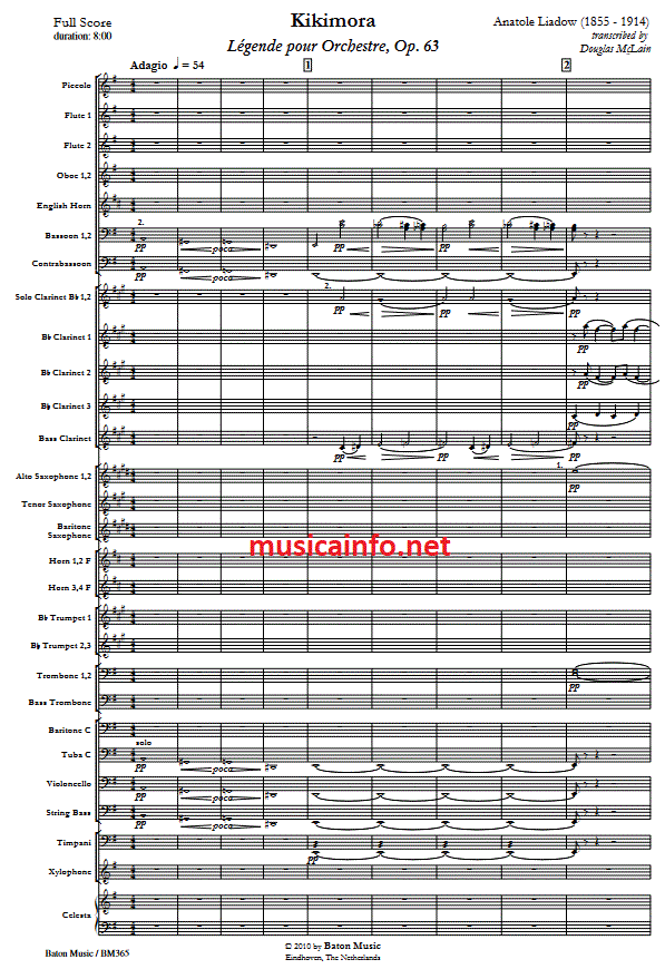 Kikimora (Légende pour Orchestre) - Notenbeispiel
