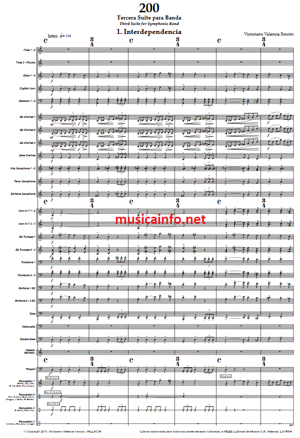 200 (3ª Suite para Banda) - Notenbeispiel