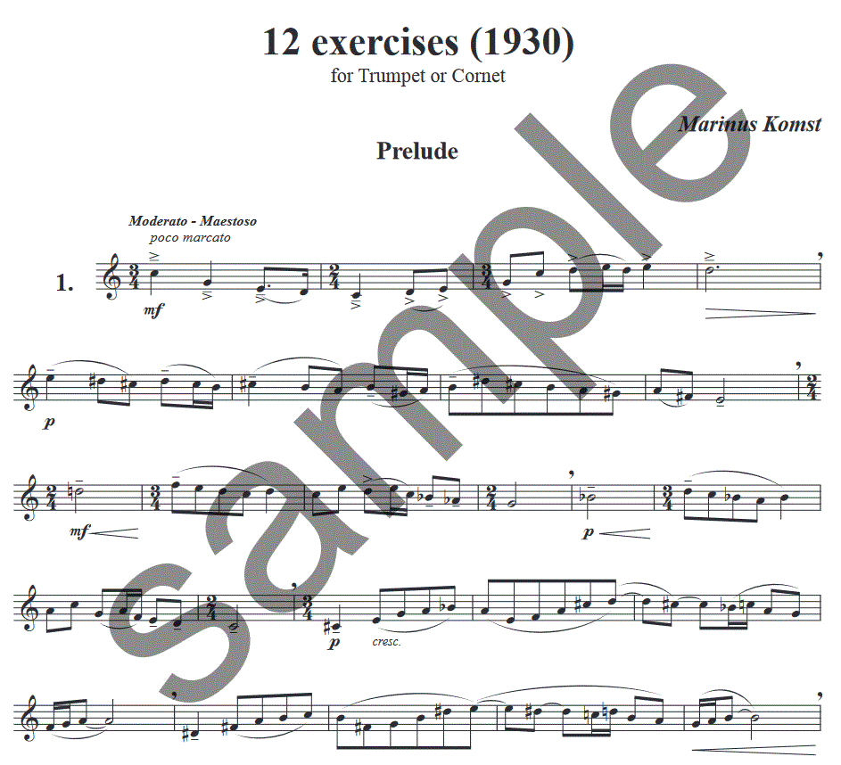 12 etudes for trumpet or cornet - Notenbeispiel