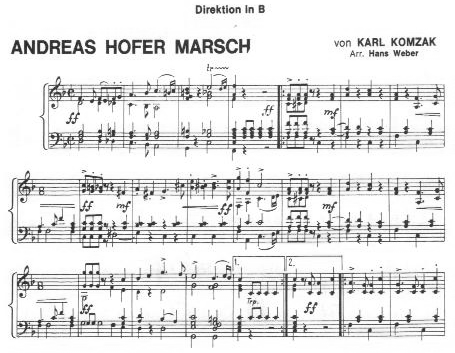 Andreas Hofer-Marsch - Notenbeispiel
