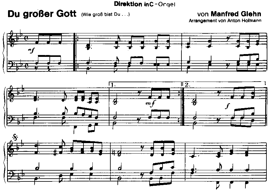 MusicaInfo.net/Detail/Du grosser Gott (Wie gross bist Du...) (9166300)