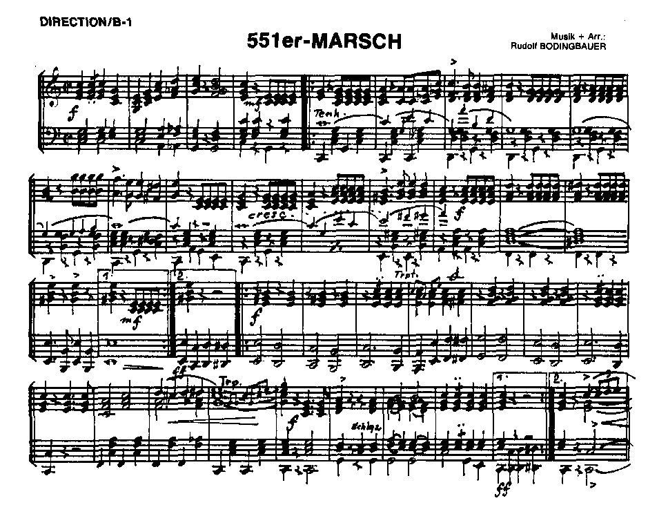 551er Marsch - Notenbeispiel