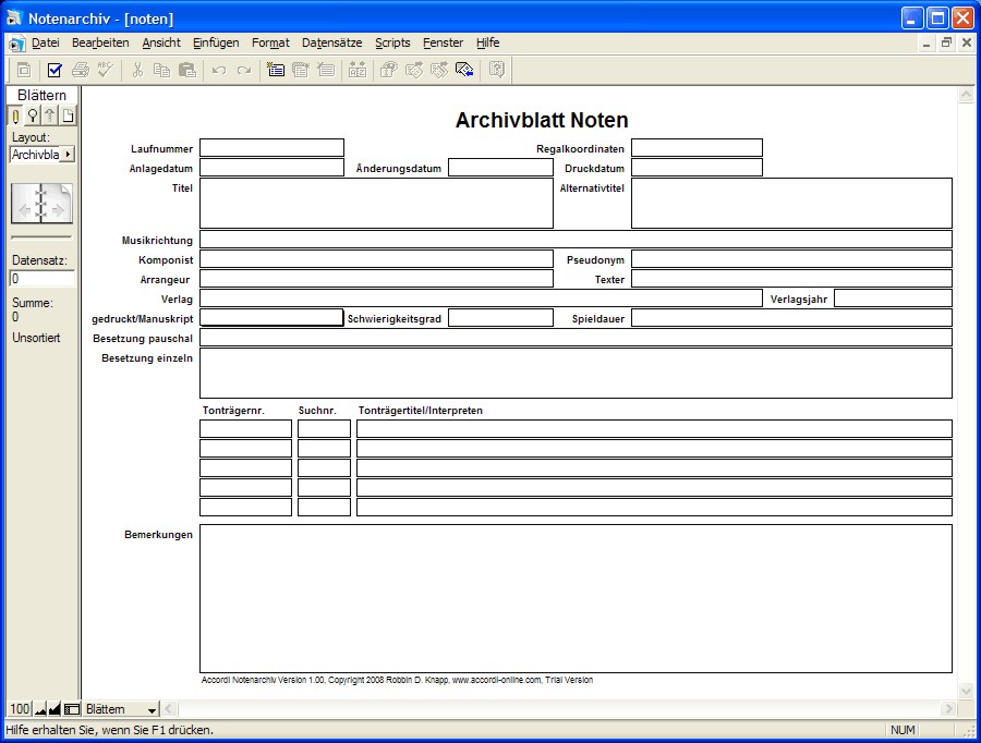 Accordi Notenarchiv Version 1.0 Win - hier klicken Accordi Notenarchiv Version 1.0 Win - hier klicken